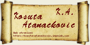 Košuta Atanacković vizit kartica